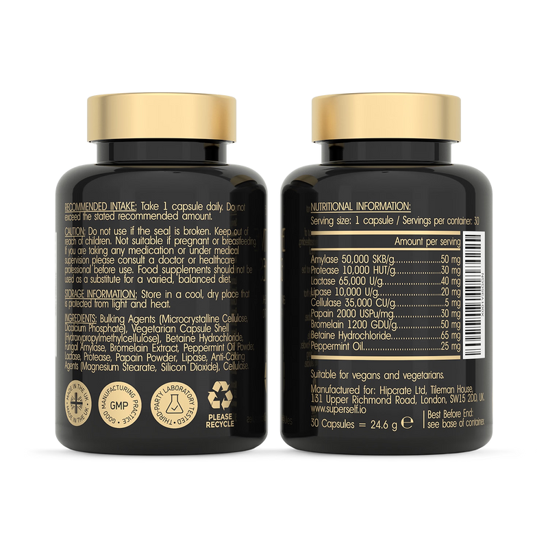 SuperSelf digestive enzymes 30 capsules (British brand)