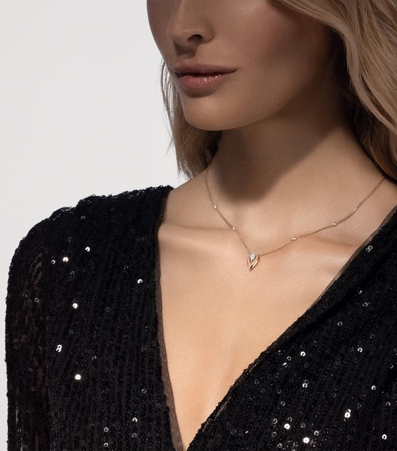 Messika Fiery diamond and pink gold necklace 0.42ct, imported from the UK