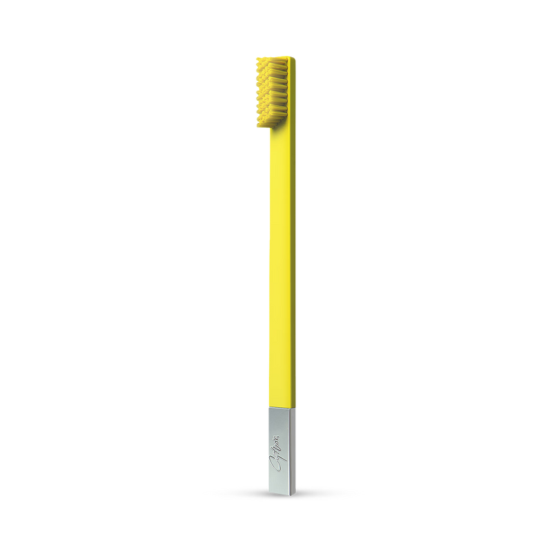 Apriori sunflower yellow silver soft toothbrush (British brand)