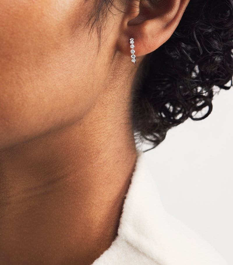 Harrods rose gold diamond hoop earrings 0.50ctw, imported from the UK