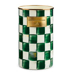 MacKenzie-Childs Emerald Check utensil holder, imported from the UK