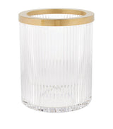 Harrods Crystal Open Bathroom Bin with Chrome Accents- Buy online at McGrocer