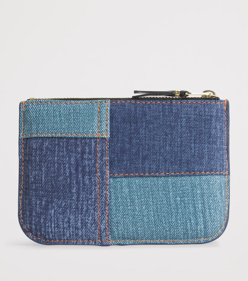 Comme des Garçons Play lambskin denim-patch wallet (British brand)