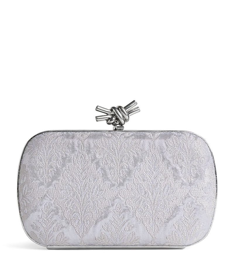 Bottega Veneta Jacquard Knot lurex clutch bag, imported from the UK