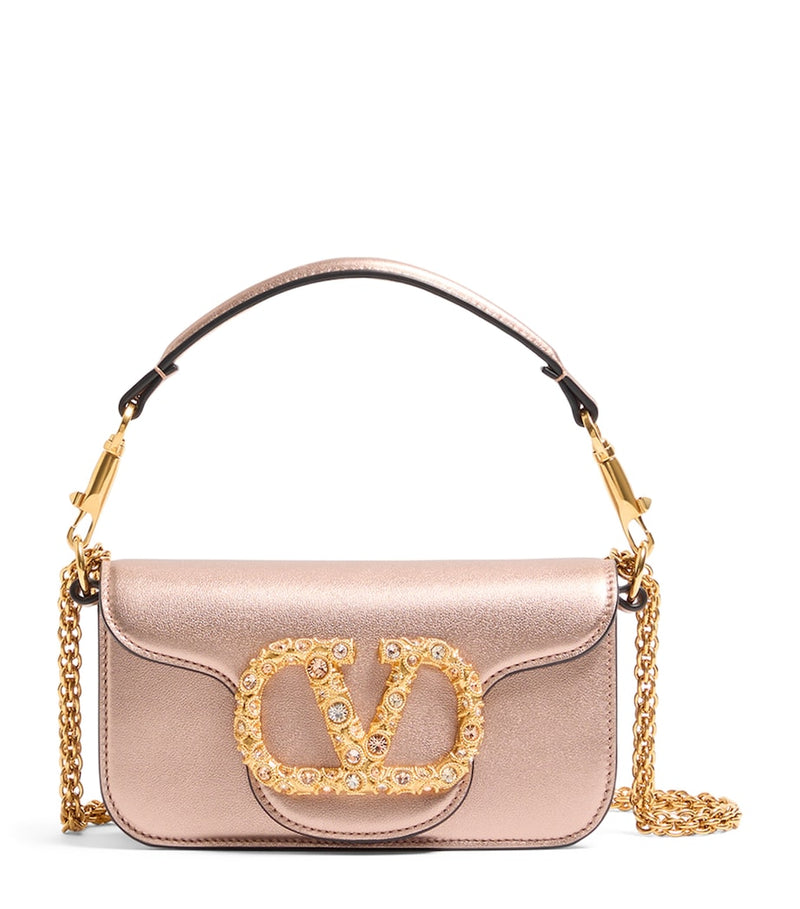 Valentino Garavani Small Leather Locò shoulder bag, imported from the UK