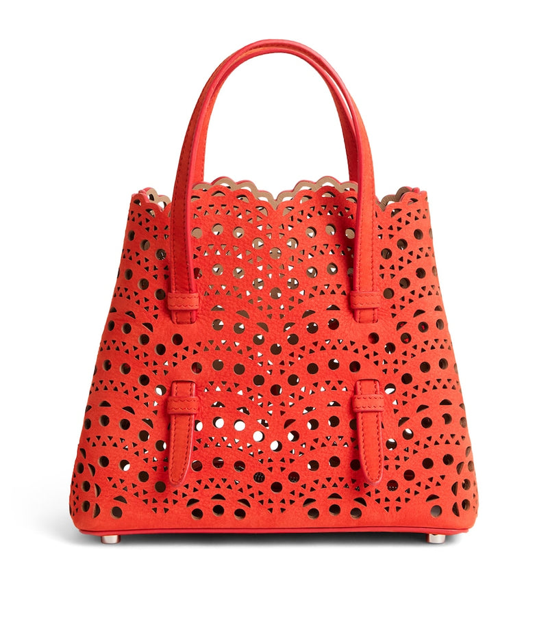 Alaïa Le Mina tote bag nubuck leather 17x20cm, imported from the UK