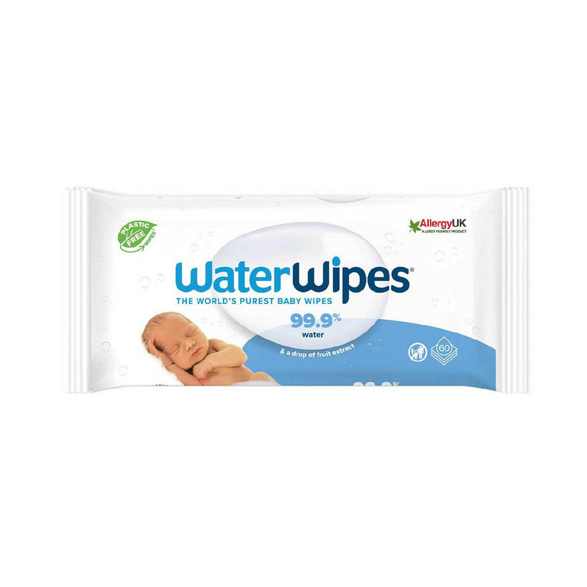 WaterWipes Original Plastic Free Baby Wipes Single Pack (60 wipes) GOODS Boots