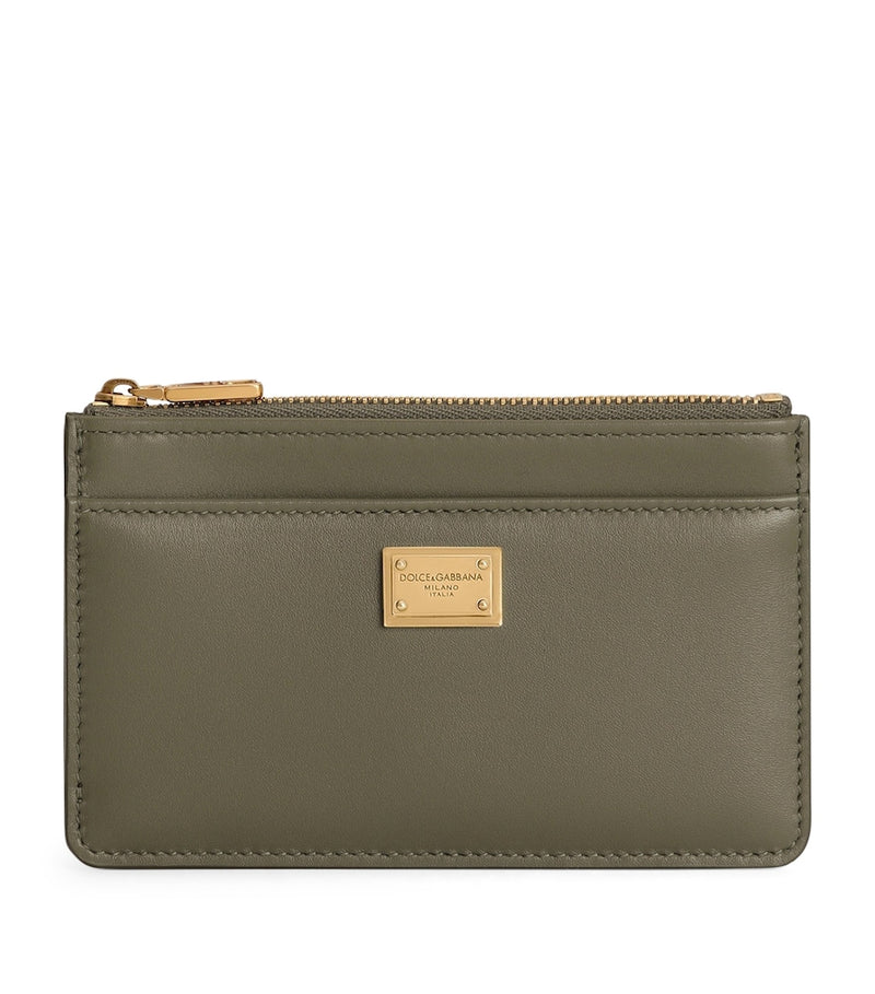 Dolce&Gabbana calfskin card holder with gold-tone plate - British product
