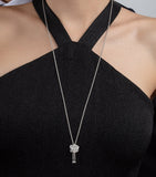 Piaget white gold and diamond rose pendant necklace (British brand)