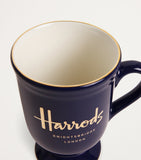 Harrods pedestal mug with gold trim and vibrant color, 284ml capacity, UK version