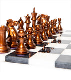 Purling Bold chess set with alabaster board and hand-painted pieces - British product