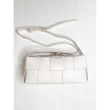 SVNX woven PU shoulder bag in cream, imported from the UK