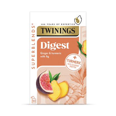 Holland & Barrett Ginger and Turmeric Herbal Digestive Infusion with Fig 20 Teabags- Buy online at McGrocer