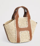 Harrods small raffia tote bag, imported from the UK