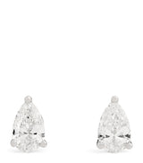 Harrods Harrods White Gold and Diamond Pear Stud Earrings (0.50ctw)- Buy online at McGrocer