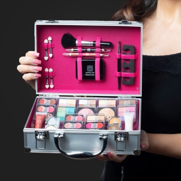 Envie makeup vanity case 80-piece silver kit - British product