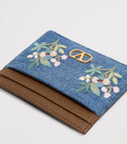 Valentino Garavani denim-leather VLogo signature card holder, UK version