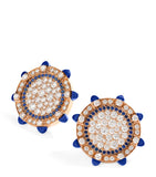Marli New York rose gold diamond lapis lazuli earrings (British brand)
