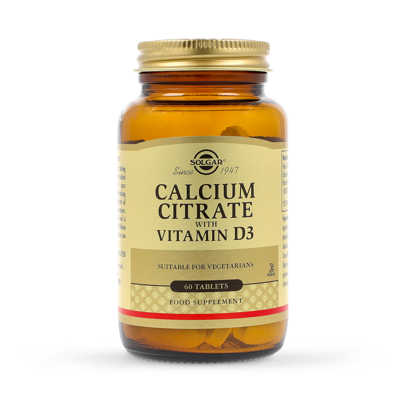 Solgar Calcium Citrate with Vitamin D3 60 Tablets, imported from the UK