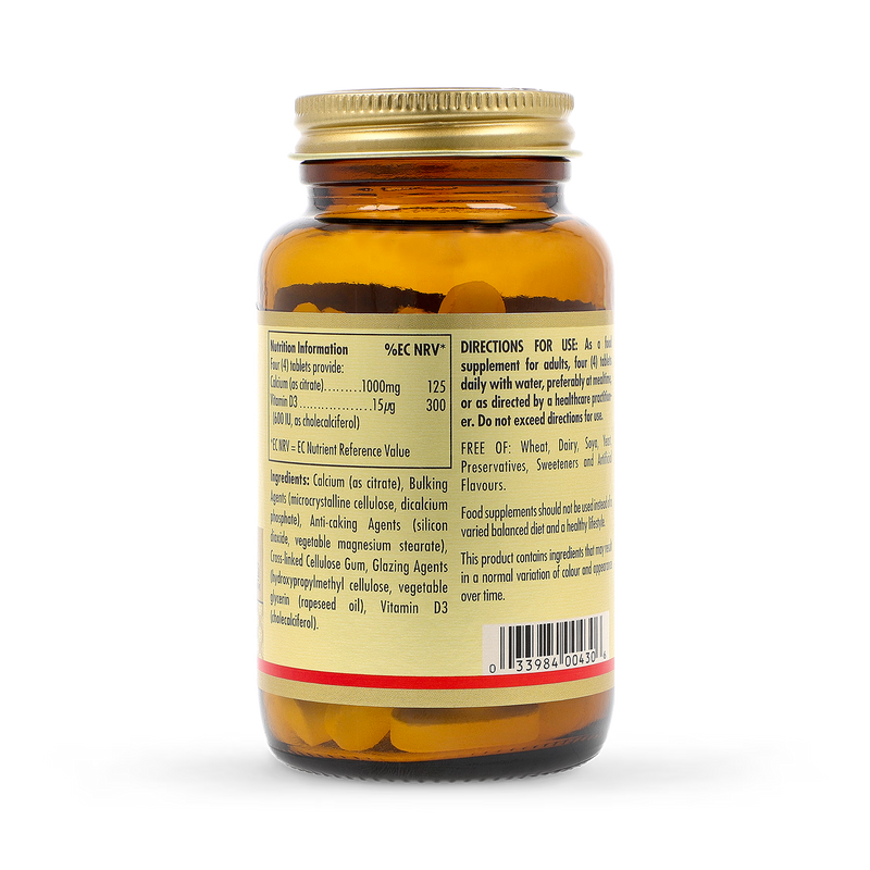 Solgar Calcium Citrate with Vitamin D3 60 Tablets, imported from the UK