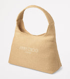 Jimmy Choo raffia beach diamond shoulder bag, imported from the UK
