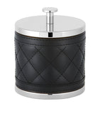Riviere leather quilted round storage box, imported from the UK