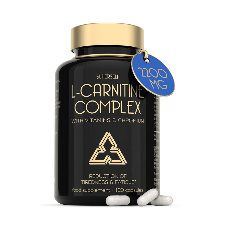 SuperSelf L-Carnitine with vitamins D and B complex 120 capsules (British brand)