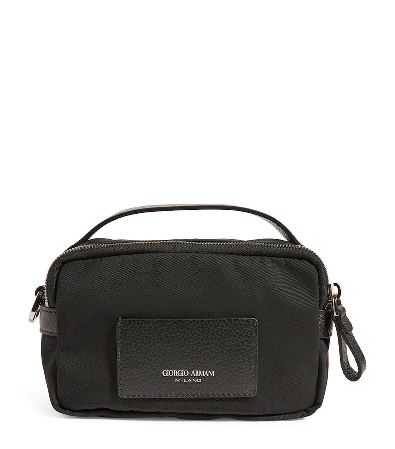 Giorgio Armani mini crossbody bag recycled nylon leather trim (British brand)