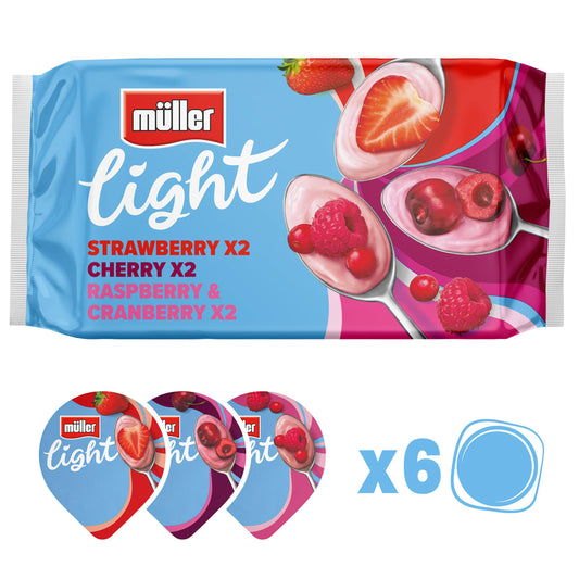 Müller Light Red Fruits Fat Free Yogurts 6x140g GOODS Sainsburys   