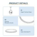 Livingandhome 3-piece jewelry set with zircon stones, imported from the UK