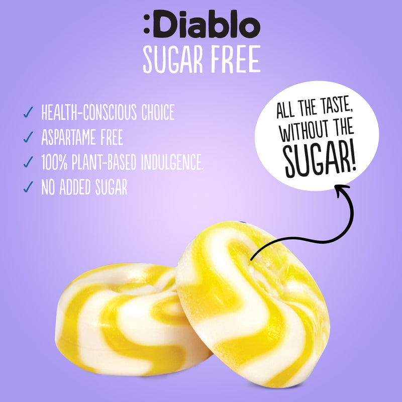 Diablo sugar free lemon and cream sweets 75g, UK version