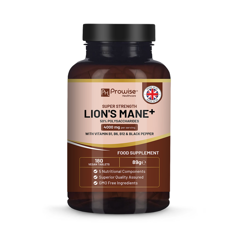 Prowise Lion's Mane supplement 4000mg vegan tablets - British product