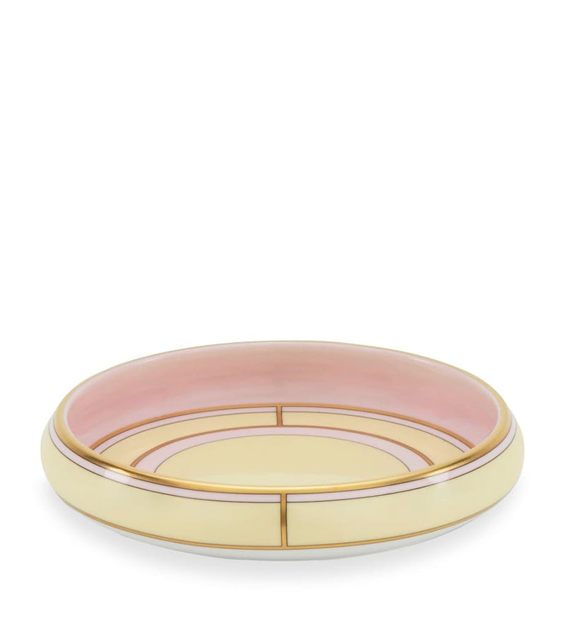 GINORI 1735 Porcelain Giallo Round Tray 17cm, UK version