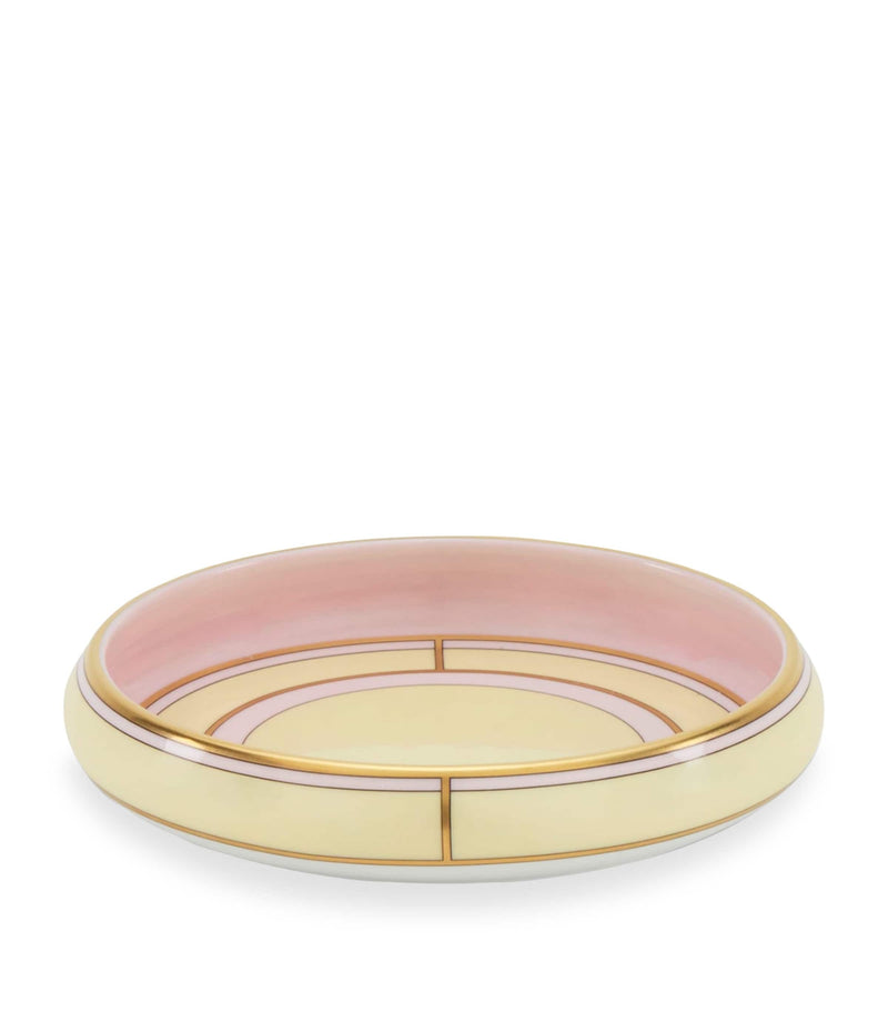 GINORI 1735 Porcelain Giallo Round Tray 17cm, UK version