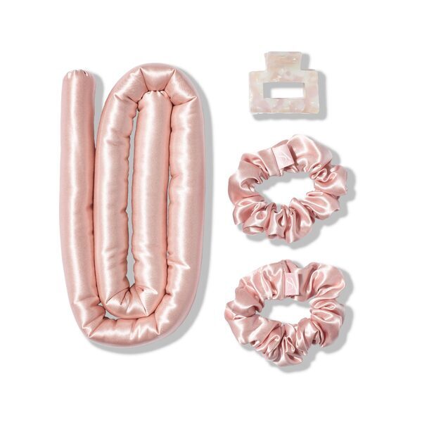Silk Addict heatless curlers set pale pink - British product