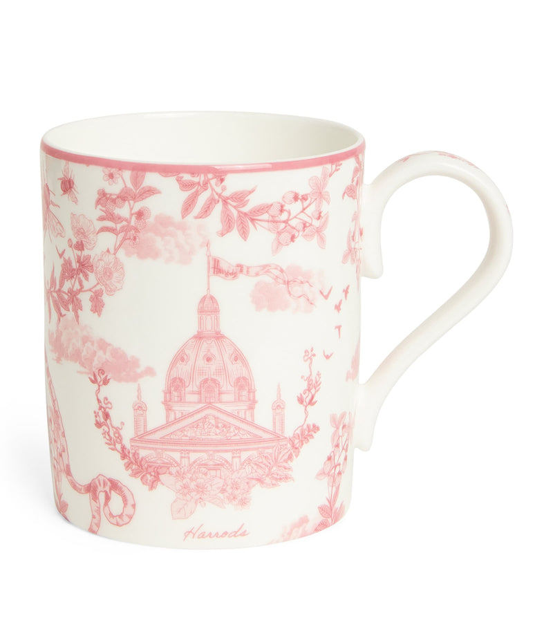 Harrods bone china Toile mug with 300ml capacity, UK version