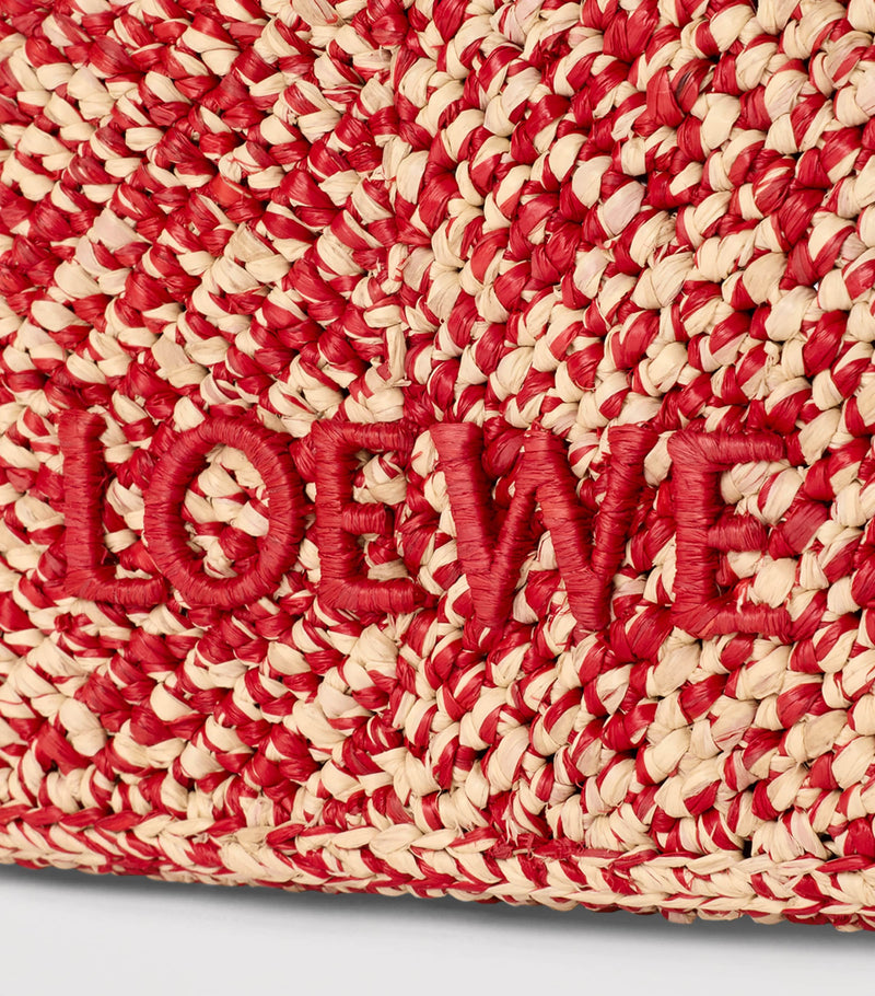 LOEWE x Paula's Ibiza raffia pouch with leather handle, UK version