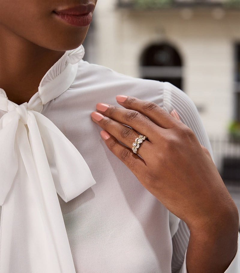 Boodles Over the Moon diamond ring in yellow gold (British brand)