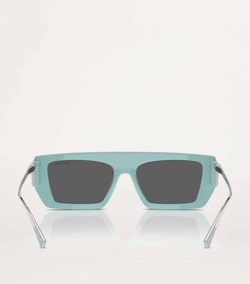Tiffany & Co. injected rectangular sunglasses with blue tips, from the UK