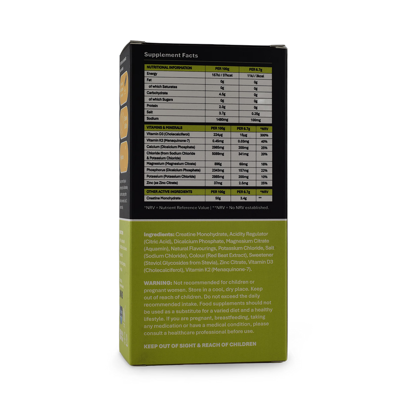 Halo Elevate hydration creatine electrolytes lemon lime 7 sachets (British brand)