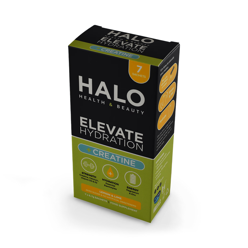 Halo Elevate hydration creatine electrolytes lemon lime 7 sachets (British brand)