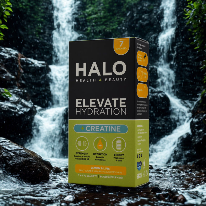 Halo Elevate hydration creatine electrolytes lemon lime 7 sachets (British brand)