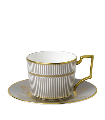 Harrods Wedgwood Anthemion Grey Teacup and Saucer- Buy online at McGrocer
