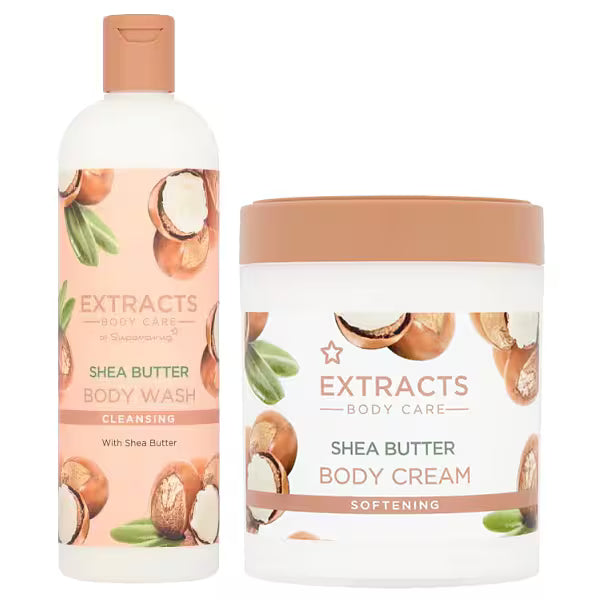 Superdrug Extracts Shea Body Bundle body wash cream - British product