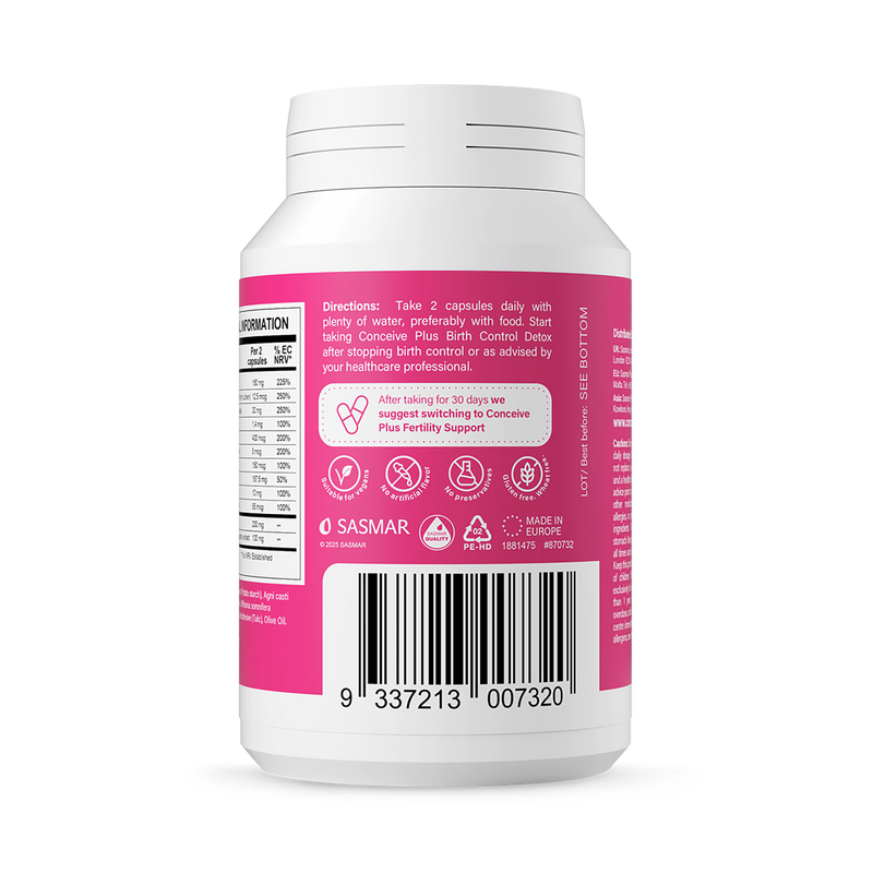 Conceive Plus birth control cleanse 60 capsules - British product