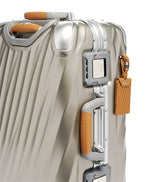 Harrods 19 Degree Titanium Cabin Suitcase with TSA Locks and Leather Accents 56cm- Buy online at McGrocer