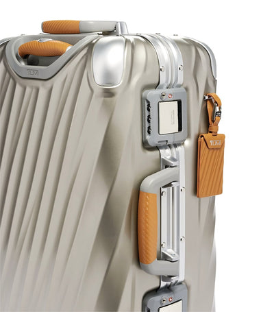 Harrods 19 Degree Titanium Cabin Suitcase with TSA Locks and Leather Accents 56cm- Buy online at McGrocer