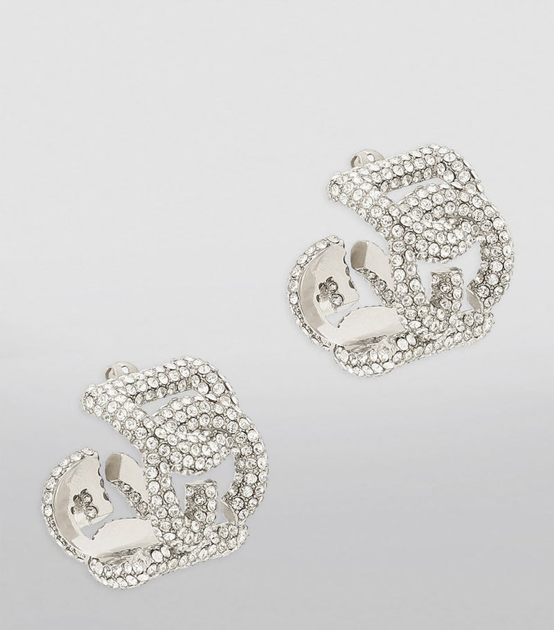 Dolce&Gabbana embellished DG Millennials logo earrings brass glass, imported from the UK