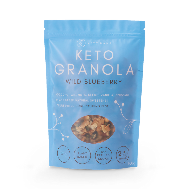 Keto Hana wild blueberry granola 300g, imported from the UK