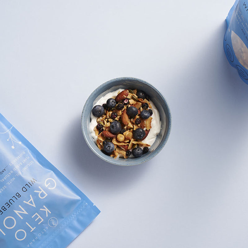 Keto Hana wild blueberry granola 300g, imported from the UK